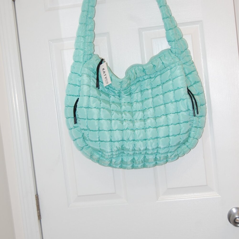 KATYDID  Mint Green Puffy Quilted Shoulder Bag NWT